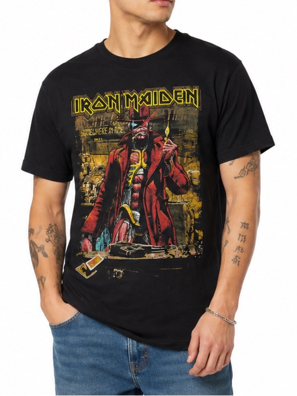 Iron Maiden Somewhere in Time Graphic Band T-Shirt Official Licensed Men’s 4XL